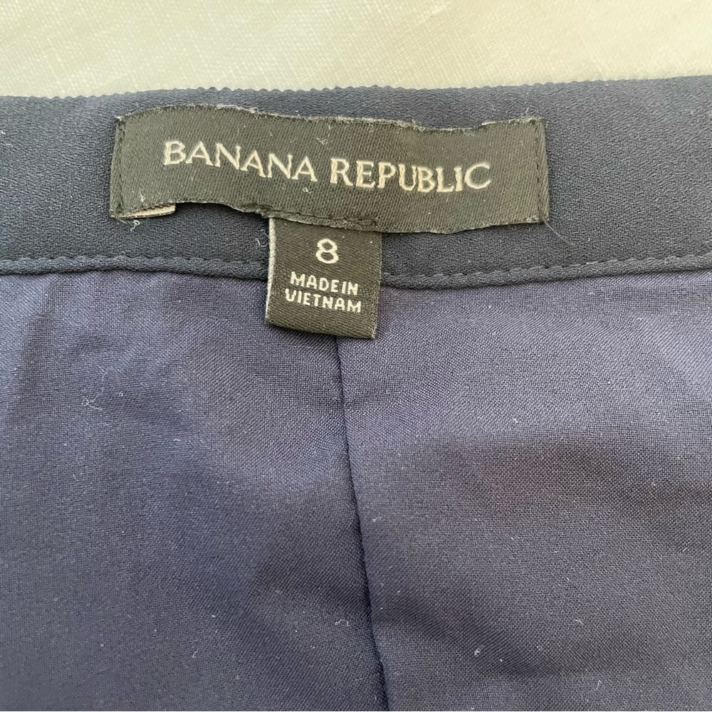 Banana Republic Pleated Midi Skirt Navy Sz 8 EUC - Picture 9 of 16